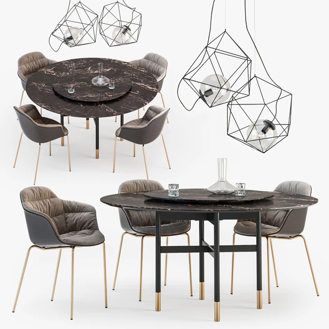 Bontempi Glamour table Mood chair set — Скачать