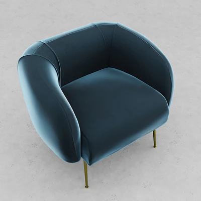 Allie Chair Velour Petro - Plum — Ver 2