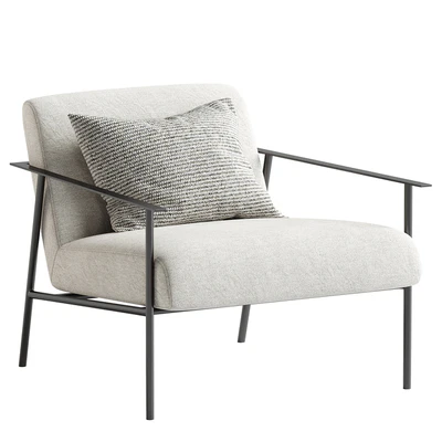 Tracy Fabric Lounge Chair Beige — Ver 5