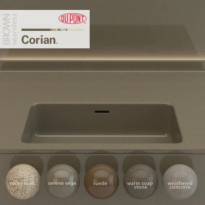 Dupont Corian Kitchen Countertops Brown 6 — Ver 1