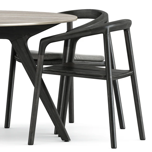 Solid armchair and Teak nero table CF 148 by manutti — Descargar