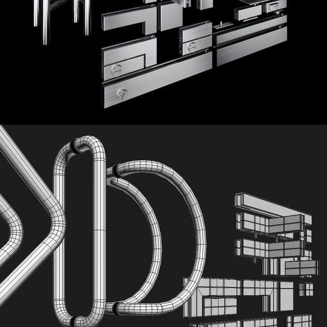 Распашные маятниковые стеклянные двери для офиса и дома   corona - vray — Скачать