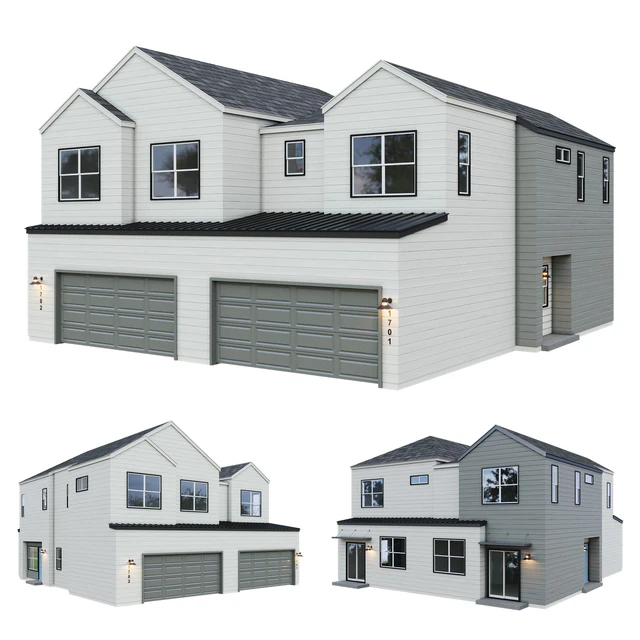 Low Poly American House 02 — Скачать