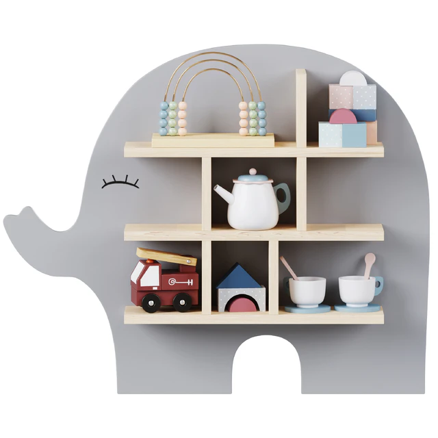 Shelf bunny and elephant with kids decor by jabadabado — Descargar