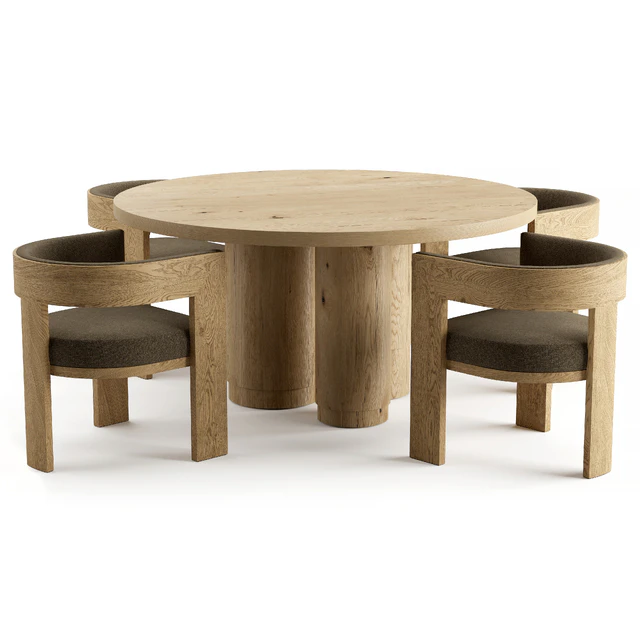 RH OAK TROPEZ ROUND DINING TABLE — Descargar