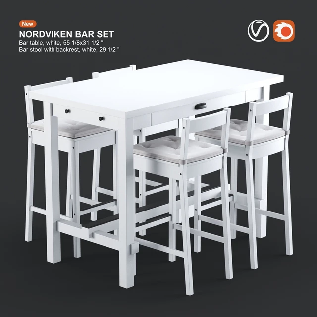 Ikea NORDVIKEN bar table and bar stool — Descargar