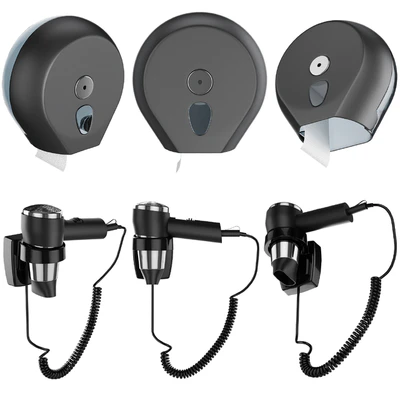 Accessories for public toilets black set 152 part 4 — Ver 6