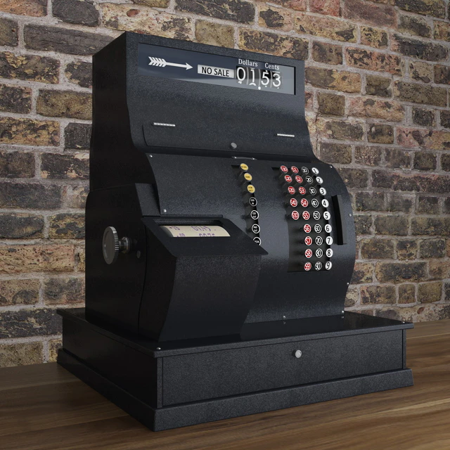 Кассовый аппарат / Antique National Cash Register Size — Скачать