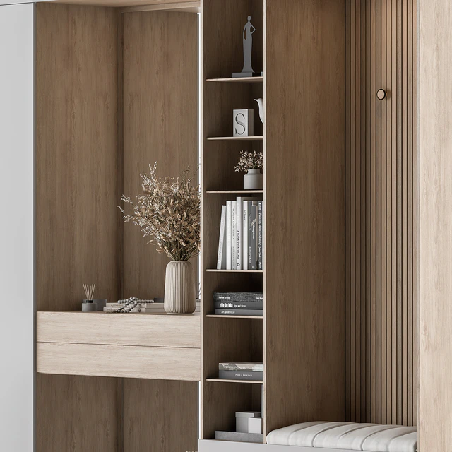 Hallway 48 - White and Wood Entrance — Descargar