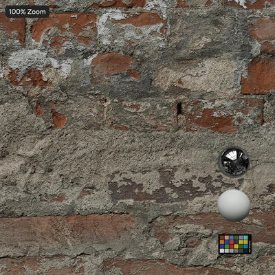 damaged plastered brick wall texture — Вид 5