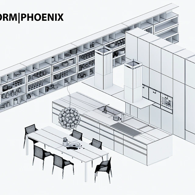 Кухня Poliform Varenna Phoenix 2 (vray, corona) — Скачать