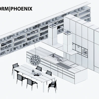 Кухня Poliform Varenna Phoenix 2 (vray, corona) — Вид 3