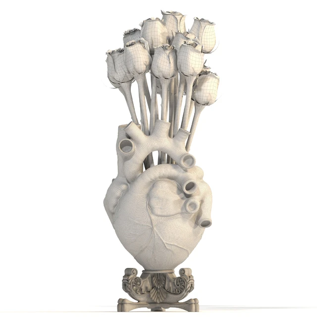 Heart Vase 2 White — Descargar