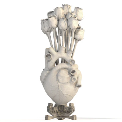 Heart Vase 2 White — Ver 4