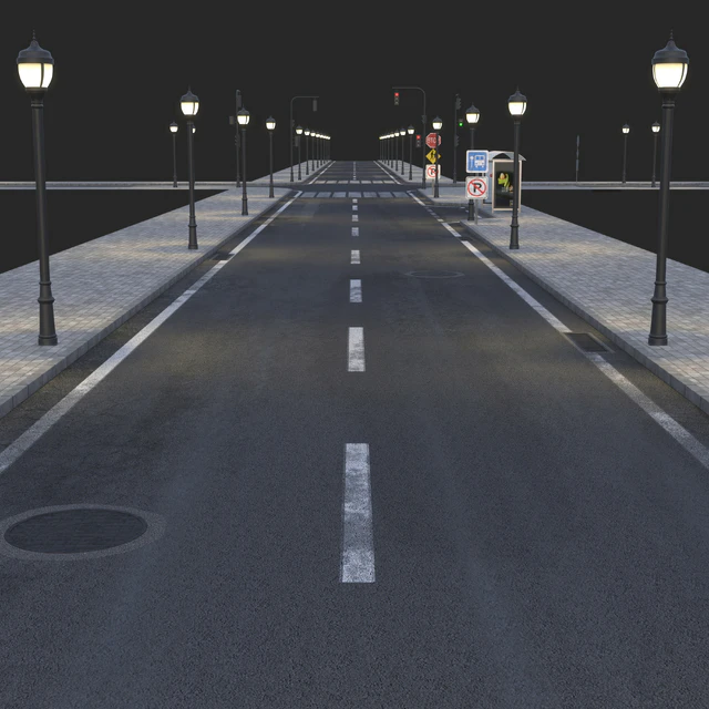 Road and busstop — Descargar