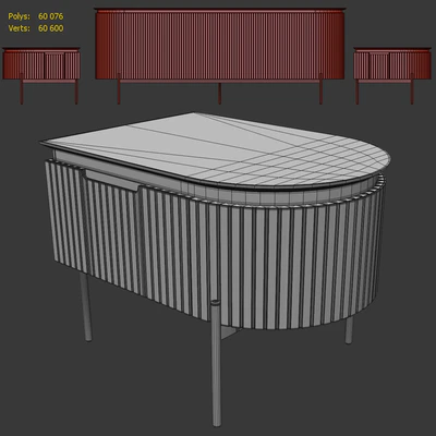 Комод  и тумба прикроватная Tesla black. Nightstand, sideboard by Medusa Home — Вид 3