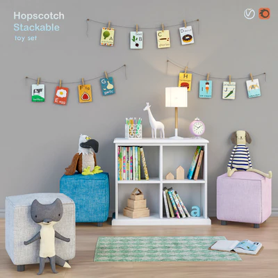 Toys and wardrobe Hopscotch set 16 — Ver 1