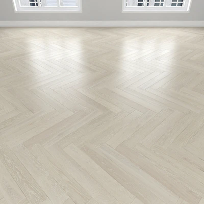Parquet Oak white, 3 types: herringbone, linear, chevron. — Ver 3