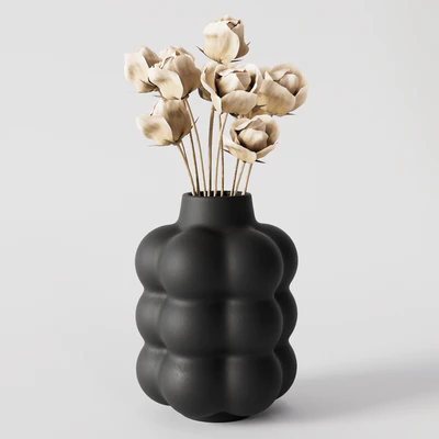 Decorative ceramic vase with flowers — Вид 3
