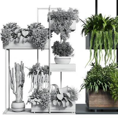 Collection Outdoor Indoor plant stand-metal and wooden vase 13 — Ver 5