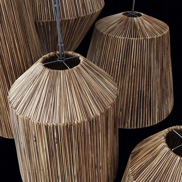 Lamp barrel big rattan n6 / Chandelier barrel wicker rattan No. 6 — Descargar