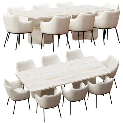 Coco Republic St James Dining Chair and Como Rectangular Table — Ver 1