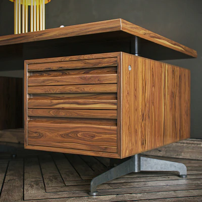 Osvaldo Borsani work desk + delightfull turner lamp — Ver 3