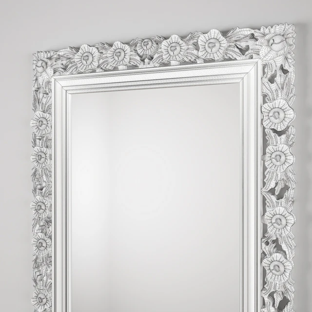 VINTAGE HAND-CARVED FLORAL LEANER MIRROR — Скачать