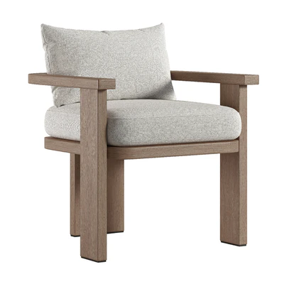 Tahana Outdoor Dining Armchair and Basil Table By Fourhands — Ver 5