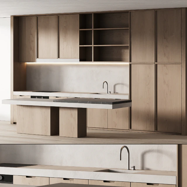 497 modern kitchen 19 minimal wood japandi 02 — Скачать