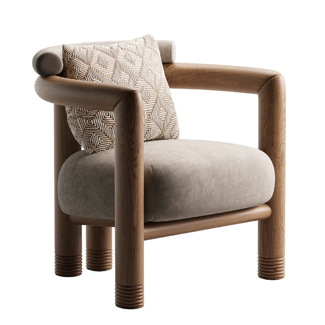 Porto Wood Frame Accent Chair — Descargar
