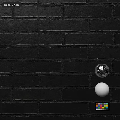 glossy painted running bond bond brick wall texture black — Вид 5