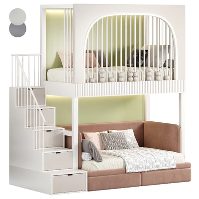 Designer two-level bed Kids room 09 — Ver 5