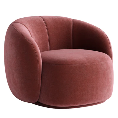 Curved Lounge Chair - Merlot — Ver 4