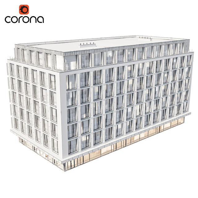 Modern residential building 05 | night — Descargar