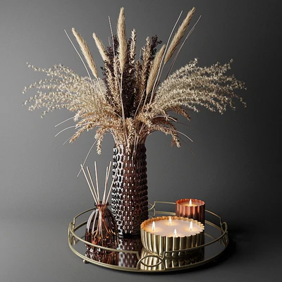 Dry bouquet in the decorative vase | Bouquet of dried flowers in a decorative vase — Ver 1