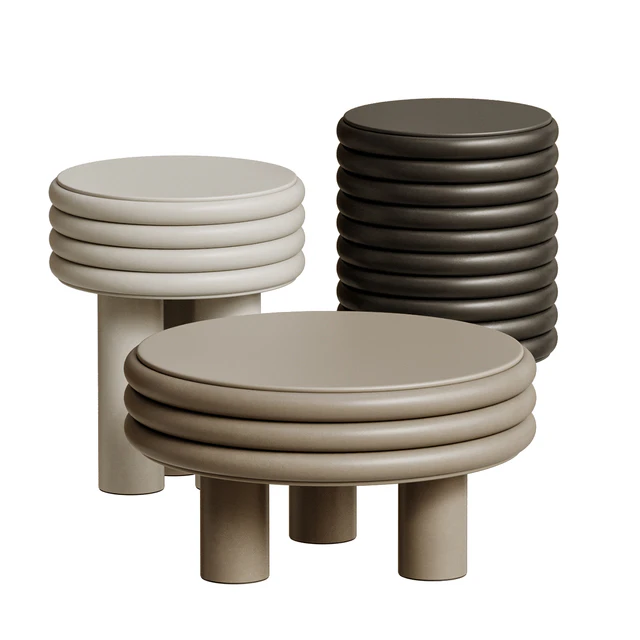 Giobagnara Scala beige low round coffee table — Descargar