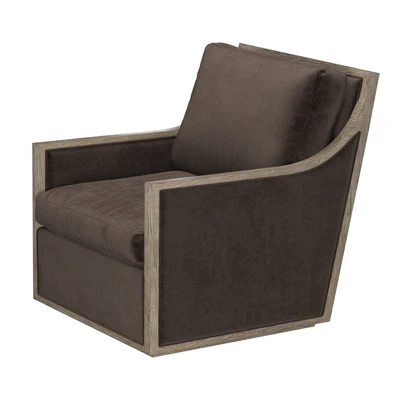 FRENCH CONTEMPORARY SLOPE ARM SWIVEL CHAIR — Ver 3