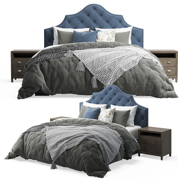 Qween Bed with Arebelle Tufted Headboard — Скачать