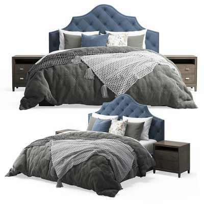 Qween Bed with Arebelle Tufted Headboard — Вид 2
