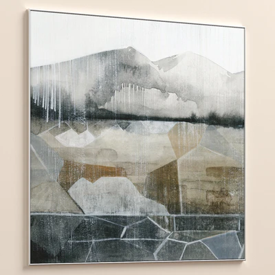 Neutral Mountain Landscape Large Textural Wall Art C-796 — Вид 4