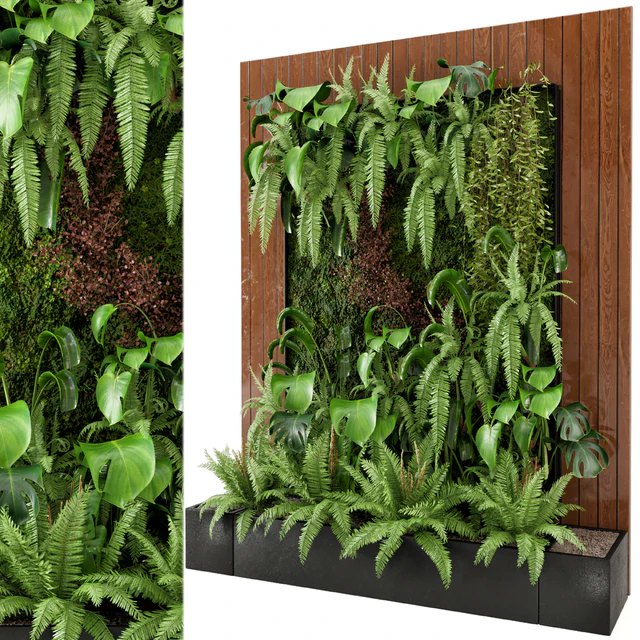 Indoor Wall Plants in rusty Concrete Pot - Set 22 — Descargar