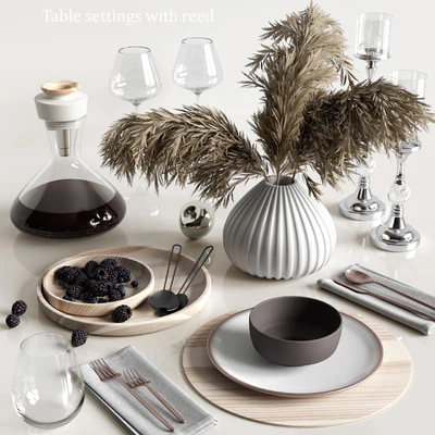 Table settings with reed — View 1