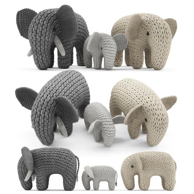 Knitted Elephants Toys — Descargar