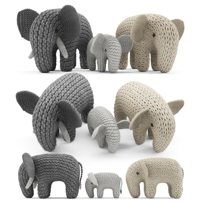 Knitted Elephants Toys — Ver 1