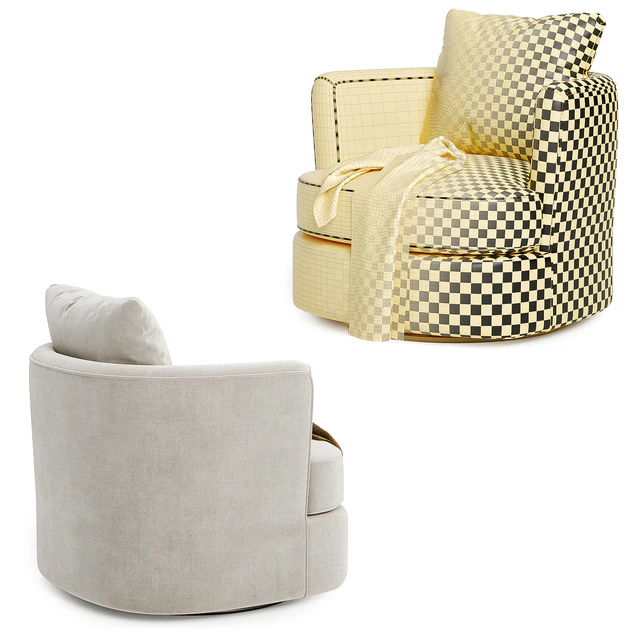 Zarren Upholstered Swivel Barrel Chair — Descargar
