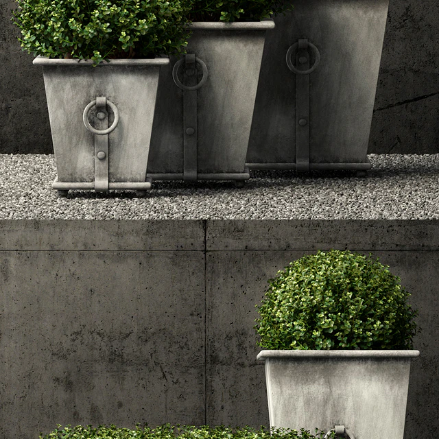 Restoration Hardware estate zinc ring square planters — Скачать