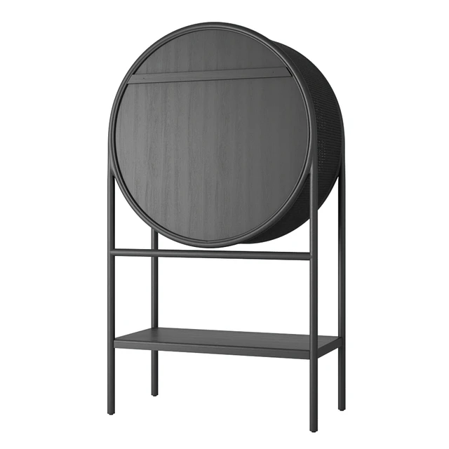 Crate and Barrel West Charcoal Cane Bar Cabinet — Скачать