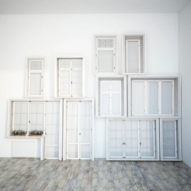 Set classical windows with decor — Descargar