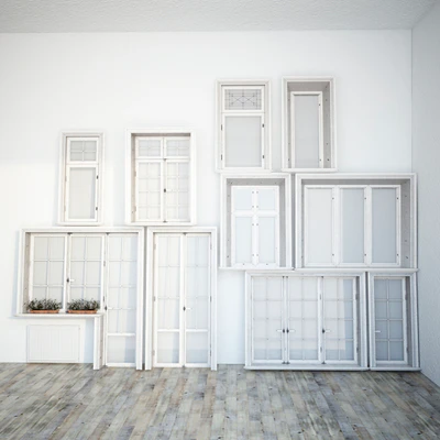 Set classical windows with decor — Ver 2